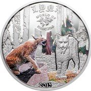 Cook Islands 2 Dollars Eurasian lynx 2015 Proof KM# 1691 LYNX WORLD OF HUNTING 2015 coin reverse