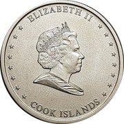 Cook Islands 20 Cents Elizabeth II 4th portrait 2010 KM# 760 ELIZABETH II COOK ISLANDS coin obverse