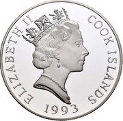 Cook Islands 20 Dollars Friedrich von Schiller 1993 Proof KM# 151 ELIZABETH II COOK ISLANDS RDM 1993 coin obverse Cook Islands 20 Dollars Friedrich von Schiller 1993 Proof KM# 151 ELIZABETH II COOK ISLANDS RDM 1993 coin obverse