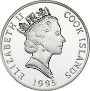 Cook Islands 20 Dollars Tainui Catamaran 1995 Proof KM# 235 ELIZABETH II COOK ISLANDS RDM 1995 coin obverse Cook Islands 20 Dollars Tainui Catamaran 1995 Proof KM# 235 ELIZABETH II COOK ISLANDS RDM 1995 coin obverse