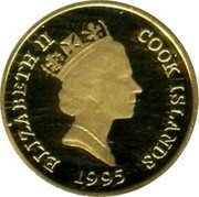 Cook Islands 20 Dollars First Man on the Moon 1995 Proof KM# 270 ELIZABETH II COOK ISLANDS RDM 1995 coin obverse Cook Islands 20 Dollars First Man on the Moon 1995 Proof KM# 270 ELIZABETH II COOK ISLANDS RDM 1995 coin obverse