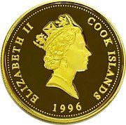 Cook Islands 20 Dollars Year of the Mouse 1996 Proof KM# 298 ELIZABETH II COOK ISLANDS 1996 coin obverse Cook Islands 20 Dollars Year of the Mouse 1996 Proof KM# 298 ELIZABETH II COOK ISLANDS 1996 coin obverse