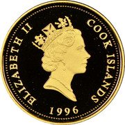 Cook Islands 200 Dollars Mother's Day 1996 Proof KM# 845 ELIZABETH II COOK ISLANDS RDM 1996 coin obverse Cook Islands 200 Dollars Mother's Day 1996 Proof KM# 845 ELIZABETH II COOK ISLANDS RDM 1996 coin obverse
