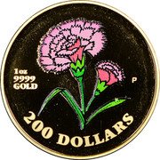 Cook Islands 200 Dollars Mother's Day 1996 Proof KM# 845 1 OZ 9999 GOLD P 200 DOLLARS coin reverse Cook Islands 200 Dollars Mother's Day 1996 Proof KM# 845 1 OZ 9999 GOLD P 200 DOLLARS coin reverse