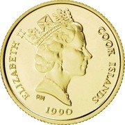Cook Islands 25 Dollars Elizabeth II Longhorn 1990 Proof KM# 84 ELIZABETH II COOK ISLANDS PM 1990 coin obverse Cook Islands 25 Dollars Elizabeth II Longhorn 1990 Proof KM# 84 ELIZABETH II COOK ISLANDS PM 1990 coin obverse