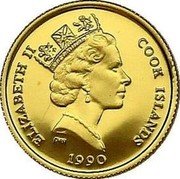 Cook Islands 25 Dollars Bison 1990 Proof KM# 83 ELIZABETH II COOK ISLANDS PM 1990 coin obverse Cook Islands 25 Dollars Bison 1990 Proof KM# 83 ELIZABETH II COOK ISLANDS PM 1990 coin obverse