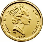 Cook Islands 25 Dollars Lynx 1990 Proof KM# 88 ELIZABETH II COOK ISLANDS RDM PM 1990 coin obverse Cook Islands 25 Dollars Lynx 1990 Proof KM# 88 ELIZABETH II COOK ISLANDS RDM PM 1990 coin obverse