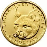 Cook Islands 25 Dollars Lynx 1990 Proof KM# 88 ENDANGERED WILDLIFE 25 DOLLARS coin reverse Cook Islands 25 Dollars Lynx 1990 Proof KM# 88 ENDANGERED WILDLIFE 25 DOLLARS coin reverse