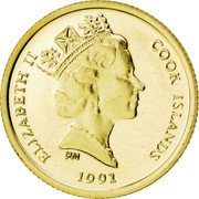 Cook Islands 25 Dollars Elizabeth II Koala 1991 Proof KM# 240 ELIZABETH II COOK ISLANDS PM 1991 coin obverse Cook Islands 25 Dollars Elizabeth II Koala 1991 Proof KM# 240 ELIZABETH II COOK ISLANDS PM 1991 coin obverse