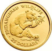 Cook Islands 25 Dollars Panda Bear 1991 Proof KM# 241 ENDANGERED WILDLIFE 25 DOLLARS coin reverse Cook Islands 25 Dollars Panda Bear 1991 Proof KM# 241 ENDANGERED WILDLIFE 25 DOLLARS coin reverse