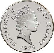 Cook Islands 25 Dollars Whooping Crane 1996 Proof KM# 274 ELIZABETH II COOK ISLANDS 1996 RDM coin obverse Cook Islands 25 Dollars Whooping Crane 1996 Proof KM# 274 ELIZABETH II COOK ISLANDS 1996 RDM coin obverse