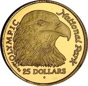 Cook Islands 25 Dollars Olympic National Park 1996 Proof KM# 291 OLYMPIC NATIONAL PARK A S H 96 25 DOLLARS coin reverse Cook Islands 25 Dollars Olympic National Park 1996 Proof KM# 291 OLYMPIC NATIONAL PARK A S H 96 25 DOLLARS coin reverse