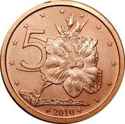 Cook Islands 5 Cents Elizabeth II 4th portrait 2010 KM# 758 5 2010 coin reverse Cook Islands 5 Cents Elizabeth II 4th portrait 2010 KM# 758 5 2010 coin reverse