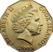 Cook Islands 5 Dollars Shell 2003 KM# 418 ELIZABETH II COOK ISLANDS IRB 2003 coin obverse Cook Islands 5 Dollars Shell 2003 KM# 418 ELIZABETH II COOK ISLANDS IRB 2003 coin obverse