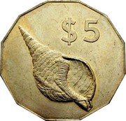 Cook Islands 5 Dollars Shell 2003 KM# 418 $ 5 coin reverse Cook Islands 5 Dollars Shell 2003 KM# 418 $ 5 coin reverse