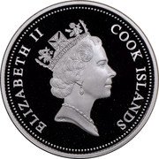 Cook Islands Five Dollars 35th Anniversary of Apollo Moon Landing 2004 Proof KM# 1149 ELIZABETH II COOK ISLANDS RDM coin obverse Cook Islands Five Dollars 35th Anniversary of Apollo Moon Landing 2004 Proof KM# 1149 ELIZABETH II COOK ISLANDS RDM coin obverse