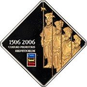 Cook Islands 5 Dollars 500th Anniversary of the Pontifical Swiss Guard 2006 Proof KM# 566 1506 2006 COHORS PEDESTRIS HELVETIORUM coin reverse Cook Islands 5 Dollars 500th Anniversary of the Pontifical Swiss Guard 2006 Proof KM# 566 1506 2006 COHORS PEDESTRIS HELVETIORUM coin reverse