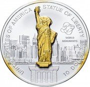Cook Islands 10 Dollars Elizabeth II Statue of Liberty 2006 Proof KM# 570 UNITED STATES OF AMERICA STATUE OF LIBERTY WORLD MONUMENTS 10 DOLLARS coin reverse Cook Islands 10 Dollars Elizabeth II Statue of Liberty 2006 Proof KM# 570 UNITED STATES OF AMERICA STATUE OF LIBERTY WORLD MONUMENTS 10 DOLLARS coin reverse