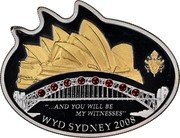 Cook Islands 5 Dollars Sydney World Youth Day 2008 Proof KM# 603 "...AND YOU WILL BE MY WITNESS" WYD SYDNEY 2008 coin reverse Cook Islands 5 Dollars Sydney World Youth Day 2008 Proof KM# 603 "...AND YOU WILL BE MY WITNESS" WYD SYDNEY 2008 coin reverse