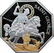 Cook Islands 5 Dollars St. George 2008 Proof KM# 607 SAINT GEORGE 23RD OF APRIL coin reverse Cook Islands 5 Dollars St. George 2008 Proof KM# 607 SAINT GEORGE 23RD OF APRIL coin reverse