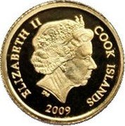 Cook Islands 5 Dollars 10 Years of Euro Introduction 2009 Proof KM# 1527 ELIZABETH II COOK ISLANDS 2009 IRB coin obverse Cook Islands 5 Dollars 10 Years of Euro Introduction 2009 Proof KM# 1527 ELIZABETH II COOK ISLANDS 2009 IRB coin obverse