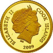 Cook Islands 5 Dollars Artemis 2009 Proof KM# 1523 ELIZABETH II COOK ISLANDS IRB 2009 coin obverse Cook Islands 5 Dollars Artemis 2009 Proof KM# 1523 ELIZABETH II COOK ISLANDS IRB 2009 coin obverse