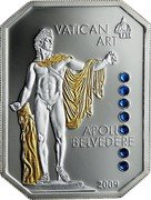 Cook Islands 5 Dollars Apollo Belvidere 2009 Proof KM# 1630 VATICAN ART APOLL BELVEDERE 2009 coin reverse Cook Islands 5 Dollars Apollo Belvidere 2009 Proof KM# 1630 VATICAN ART APOLL BELVEDERE 2009 coin reverse