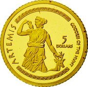 Cook Islands 5 Dollars Artemis 2009 Proof KM# 1523 ARTEMIS GOODESS OF THE HUNT 5 DOLLARS coin reverse Cook Islands 5 Dollars Artemis 2009 Proof KM# 1523 ARTEMIS GOODESS OF THE HUNT 5 DOLLARS coin reverse