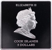 Cook Islands 5 Dollars Apostel Petrus 2008 Proof KM# 604 ELIZABETH II COOK ISLANDS 5 DOLLARS coin obverse Cook Islands 5 Dollars Apostel Petrus 2008 Proof KM# 604 ELIZABETH II COOK ISLANDS 5 DOLLARS coin obverse