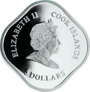 Cook Islands 5 Dollars Apostolic Journey to the Holy Land 2009 Proof KM# 641 ELIZABETH II COOK ISLANDS 5 DOLLARS coin obverse Cook Islands 5 Dollars Apostolic Journey to the Holy Land 2009 Proof KM# 641 ELIZABETH II COOK ISLANDS 5 DOLLARS coin obverse