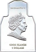 Cook Islands 5 Dollars Papal Visit to Valencia 2006 Proof KM# 569 ELIZABETH II COOK ISLANDS 5 DOLLARS coin obverse Cook Islands 5 Dollars Papal Visit to Valencia 2006 Proof KM# 569 ELIZABETH II COOK ISLANDS 5 DOLLARS coin obverse