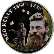 Cook Islands Fifty Cents Edward Ned Kelley 2004 Proof KM# 1144 NED KELLEY 1854-1880 coin reverse