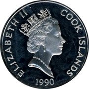 Cook Islands 50 Dollars Portuguese explorer Pedro Alvares Cabral 1990 Proof KM# 134 ELIZABETH II COOK ISLANDS 1990 RDM coin obverse Cook Islands 50 Dollars Portuguese explorer Pedro Alvares Cabral 1990 Proof KM# 134 ELIZABETH II COOK ISLANDS 1990 RDM coin obverse