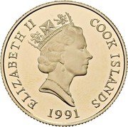 Cook Islands 50 Dollars Koala 1991 Proof KM# 815 ELIZABETH II COOK ISLANDS RDM 1991 coin obverse Cook Islands 50 Dollars Koala 1991 Proof KM# 815 ELIZABETH II COOK ISLANDS RDM 1991 coin obverse
