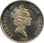 Cook Islands 50 Dollars Peter Minuit - Purchase of Manhattan Island 1991 Proof KM# 191 ELIZABETH II COOK ISLANDS RDM 1991 coin obverse Cook Islands 50 Dollars Peter Minuit - Purchase of Manhattan Island 1991 Proof KM# 191 ELIZABETH II COOK ISLANDS RDM 1991 coin obverse