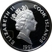 Cook Islands 50 Dollars Spanish conquistador Francisco Pizarro 1991 Proof KM# 189 ELIZABETH II COOK ISLANDS RDM 1991 coin obverse Cook Islands 50 Dollars Spanish conquistador Francisco Pizarro 1991 Proof KM# 189 ELIZABETH II COOK ISLANDS RDM 1991 coin obverse