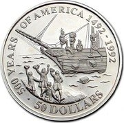 Cook Islands 50 Dollars Boston Tea Party 1991 Proof KM# 192 500 YEARS OF AMERICA 1492-1992 50 DOLLARS coin reverse Cook Islands 50 Dollars Boston Tea Party 1991 Proof KM# 192 500 YEARS OF AMERICA 1492-1992 50 DOLLARS coin reverse
