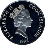 Cook Islands 50 Dollars Danish explorer Vitus Bering in Russian service 1992 Proof KM# 143 ELIZABETH II COOK ISLANDS 1992 coin obverse Cook Islands 50 Dollars Danish explorer Vitus Bering in Russian service 1992 Proof KM# 143 ELIZABETH II COOK ISLANDS 1992 coin obverse