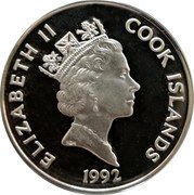 Cook Islands 50 Dollars Arctic explorations by John Davis 1992 Proof KM# 142 ELIZABETH II COOK ISLANDS 1992 coin obverse Cook Islands 50 Dollars Arctic explorations by John Davis 1992 Proof KM# 142 ELIZABETH II COOK ISLANDS 1992 coin obverse