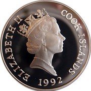 Cook Islands 50 Dollars Ring-tailed Lemur 1992 Proof KM# 262 ELIZABETH II COOK ISLANDS RDM 1992 coin obverse Cook Islands 50 Dollars Ring-tailed Lemur 1992 Proof KM# 262 ELIZABETH II COOK ISLANDS RDM 1992 coin obverse