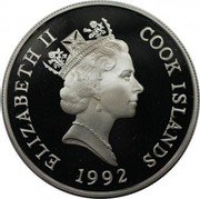 Cook Islands 50 Dollars Szechuan Takin 1992 Proof KM# 261 ELIZABETH II COOK ISLANDS RDM 1992 coin obverse Cook Islands 50 Dollars Szechuan Takin 1992 Proof KM# 261 ELIZABETH II COOK ISLANDS RDM 1992 coin obverse