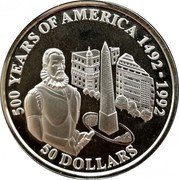 Cook Islands 50 Dollars Spanish conquistador Pedro de Mendoza 1992 Proof KM# 198 500 YEARS OF AMERICA 1492-1992 50 DOLLARS coin reverse Cook Islands 50 Dollars Spanish conquistador Pedro de Mendoza 1992 Proof KM# 198 500 YEARS OF AMERICA 1492-1992 50 DOLLARS coin reverse