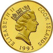 Cook Islands 50 Dollars XXVI Summer Olympic Games 1996 Atlanta. Gymnastics 1993 Proof KM# 180 ELIZABETH II COOK ISLANDS RDM 1993 coin obverse Cook Islands 50 Dollars XXVI Summer Olympic Games 1996 Atlanta. Gymnastics 1993 Proof KM# 180 ELIZABETH II COOK ISLANDS RDM 1993 coin obverse