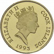 Cook Islands 50 Dollars Elizabeth II Captain James Cook 1993 Proof KM# 177 ELIZABETH II COOK ISLANDS RDM 1993 coin obverse Cook Islands 50 Dollars Elizabeth II Captain James Cook 1993 Proof KM# 177 ELIZABETH II COOK ISLANDS RDM 1993 coin obverse