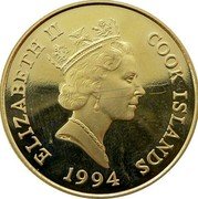 Cook Islands 50 Dollars Elizabeth II Butterfly 1994 Proof KM# 275 ELIZABETH II COOK ISLANDS RDM 1994 coin obverse Cook Islands 50 Dollars Elizabeth II Butterfly 1994 Proof KM# 275 ELIZABETH II COOK ISLANDS RDM 1994 coin obverse