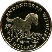 Cook Islands 50 Dollars Przewalski's Horse 1994 Proof KM# 247 ENDANGERED WILDLIFE 50 DOLLARS coin reverse Cook Islands 50 Dollars Przewalski's Horse 1994 Proof KM# 247 ENDANGERED WILDLIFE 50 DOLLARS coin reverse