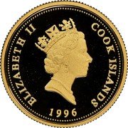 Cook Islands 50 Dollars Year of the mouse 1996 Proof KM# 841 ELIZABETH II COOK ISLANDS RDM 1996 coin obverse Cook Islands 50 Dollars Year of the mouse 1996 Proof KM# 841 ELIZABETH II COOK ISLANDS RDM 1996 coin obverse