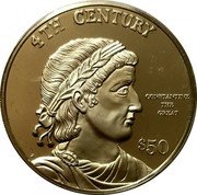 Cook Islands 50 Dollars 4th Century. Constantine the Great 1997 FM Proof KM# 401 4TH CENTURY CONSTANTINE THE GREAT $50 FM coin reverse Cook Islands 50 Dollars 4th Century. Constantine the Great 1997 FM Proof KM# 401 4TH CENTURY CONSTANTINE THE GREAT $50 FM coin reverse