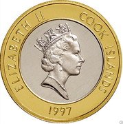 Cook Islands 50 Dollars Seals 1997 Proof KM# 306 ELIZABETH II COOK ISLANDS RDM 1997 coin obverse