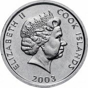 Cook Islands One Cent Rooster 2003 KM# 422 ELIZABETH II COOK ISLANDS 2003 coin obverse Cook Islands One Cent Rooster 2003 KM# 422 ELIZABETH II COOK ISLANDS 2003 coin obverse